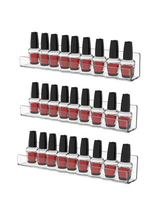 2/3/4 件丙烯酸壁挂式架子，15 英寸长，透明储物架