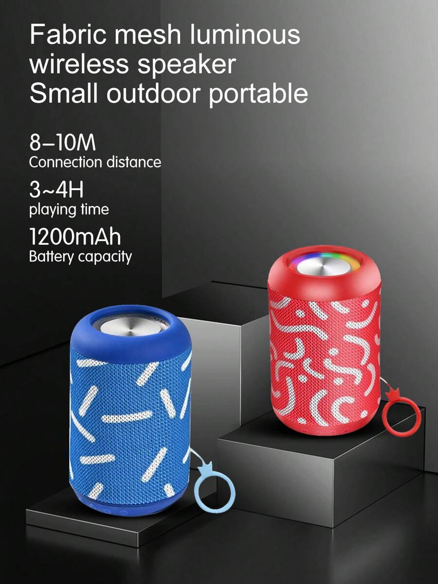 Subwoofer High Volume Cloth Net Illuminated Wireless Bluetooth Speaker