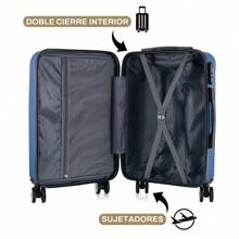 20-Inch Hard-Shell Travel Suitcase For Carry-On, Hand Luggage With 4 Wheels And Integrated Lock, Variety Of Colors - Black and White - View 4