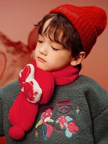 mini bala Mini bufanda de peluche tipo "bala" para bebés, accesorio cálido y festivo para el invierno y Año Nuevo