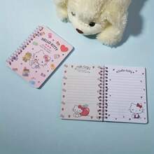 Sanrio Quaderno a spirale con personaggio cartoni animati Kuromi di Sanrio, quaderno a fogli mobili di stile carino per ragazze, diario, planner, forniture scolastiche, back to school