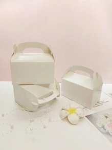 5/10pcs Set Portable Gift Box, Wedding Cake Boxes, Birthday Party Favor Boxes, Creative Candy Chocolate Paper Boxes - White - View 5