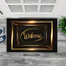 1pc Elegant Golden Modern Entry Rug For High Traffic Areas,Stain-Resistant Welcome Doormat - Machine Washable, Non-Slip Backed, Low Pile Entrance Mat, Polyester, Indoor/Outdoor Home Decor Gifts Birthday Graduation - Multicolor - View 15