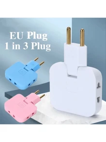 Adaptador De Tomada Benjamin Dobrável Universal Plug Colorido Conversor Europeu T 3 Saídas Bivolt Energia Articulado