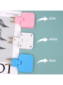 Adaptador De Tomada Benjamin Dobrável Universal Plug Colorido Conversor Europeu T 3 Saídas Bivolt Energia Articulado