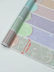 1 Roll Colorful Privacy Window Film, 3D Macaron Rainbow Static Cling Window Sticker - Removable, UV Blocking, Heat Insulation Film, Size: 17.7x118inch, Suitable For Home Glass Decoration Gifts Birthday Graduation