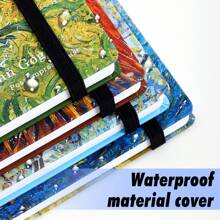 1pc/2pcs,100pages,Bandage Sketchbook,Van Gogh Art Watercolor Sketchbook,160gsm Ultra-Thick Sketch Paper,Small Travel Journal,Marker Pen Sketchbook,Blank Watercolor Paper,Hardcover Notebook,Artist Painting Supplies,Back To School,Back To School,School Supplies
