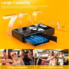 Nicamery 1080P 44MP Digital Camera, Suitable For Photography, Digital Point-And-Shoot And Filming, 16X Zoom, 2 Batteries, Compact Travel Camera, Suitable As Gift For Teenagers And Elderly [This Link Does Not Include Memory Card, Please Purchase Separately] - Black - View 9
