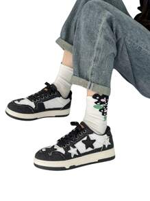 New Fashionable Star Printed Casual Sneakers, Suitable For Youths, Recommend Ordering One Size Up (Shoes Run Small)
