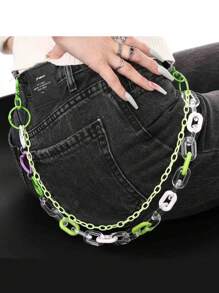 Cute Pants S Chain Layered Keychain Punk Colored Pendant Heart Pocket Pants Chain Hip Hop Rock Wallet Chain Men's And Women's Body Jewelry, Summer, School Fall, Autumn, Halloween - Multicolor - View 2