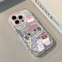 Sanrio Custodia per telefono compatibile con iPhone 16/15 Promax, con carino specchio Sanrio KT Cat. Custodia per iPhone 14 Pro Cream Case, 13 Pro Niche, 12
