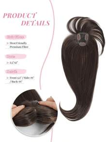 Megito 18inch Clip In Bangs 360° Bangs Hair Clip Fake Bangs Clip In Hair Extensions Clip On Bangs For Women With Long Layered Hair Blonde Highlights Curved Bangs For Daily Use - Brown - View 5