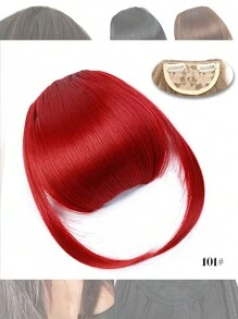 Natural Straight Synthetic Bangs High Temperature Fiber Clip-In Full Bangs With Fringe Of Hair 6 Inch Elegant Women's Clip-In Synthetic Hair Bangs With Sideburns - Perfect For Daily Use & Instant Style Upgrade Synthetic Women's Hair Short Straight Bangs Brown Black Red Wig Clip In Hairpieces For Black Heat Resistant Fiber