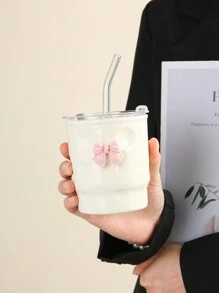 1 件创意奶酪陶瓷咖啡杯带吸管，带装饰/无装饰，适合办公室/家庭使用，牛奶杯，咖啡杯，水杯，回到学校