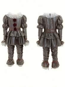 Scary Clown Halloween Costume Cosplay Party Outfit Full Set Adults