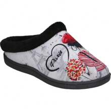 Calzados Roal ROAL FOOTWEAR | Roal Footwear Women's Backless House Slipper – Black Slippers With A Drawing Of A Girl With A Beret – House Slippers Without Closure – Comfortable – Model R12213-CHICA - 白色 - 查看 2