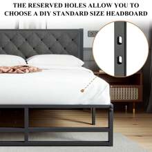 SHA CERLIN Twin|Full|Queen/King Size Metal Bed Frame, 14 Inch Heavy Duty, High Under Bed Platform Storage Space, Steel Slats Support Up To 1000 Lbs, No Box Spring Needed, Mattress Anti-Slip Design, Noise Free, Black * Bed Frame Queen Queen Bed Frame Bed Frame Full Full Size Bed Frame King Size Bed Frame Twin Bed Frame Room Decor Home Decor Christmas Decor Bedroom Decor Valentine Day Decor Storage Living Room Decor Furniture House Decor