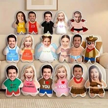 1 Pc Customized Super Hero Face Print Throw Pillow - Personalized Humorous Home Decor Cushion, Perfect Valentine's Day Gift For Couples, DIY Memorial Gift, ,Breathable,Lightweight,Washable,Cute,Love,Warm,Soft,Comfortable,Simple,Custom,Personalized,Unique,Him,Her,Boyfriend,Girlfriend,Dad,Mom,Family,Friends,Bed,Car,Bedroom,Tea Room,Living Room,Sofa