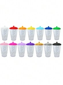 15 Twister Cups 400ML Colored Lid And Transparent Straw - 混晶玻璃 - 查看 2