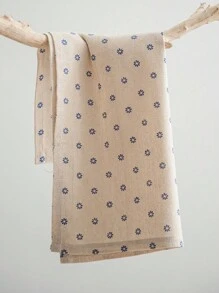 American Pastoral Retro Minimalist Floral Print Napkin/Towel, Rectangular Versatile Handcloth, All Season - A - View 2