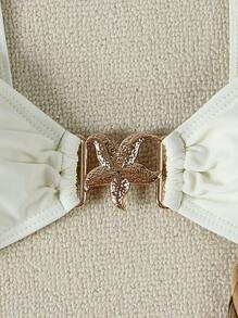 New Arrival Spring/Summer Women's Sexy Casual White Wide Strap Starfish Decor Bikini Set Set, Beach Holiday Party Date Vacation - White - View 4