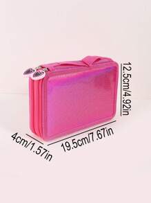 1个四层大容量带提手铅笔盒，便携式办公学习文具收纳盒，个性化心形拉链设计 - 必备返校用品，铅笔袋，背包 - 彩色 - 查看 8