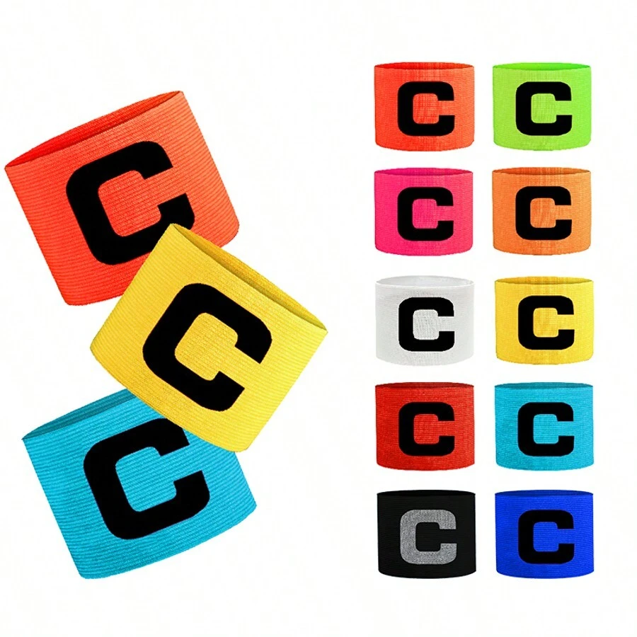 6 piezas Banda de capitán de equos deportivos, brazalete elástico ajustable unisex para capitán de fútbol/fútbol, para entrenamiento de equipo y jugador de fútbol al aire libre