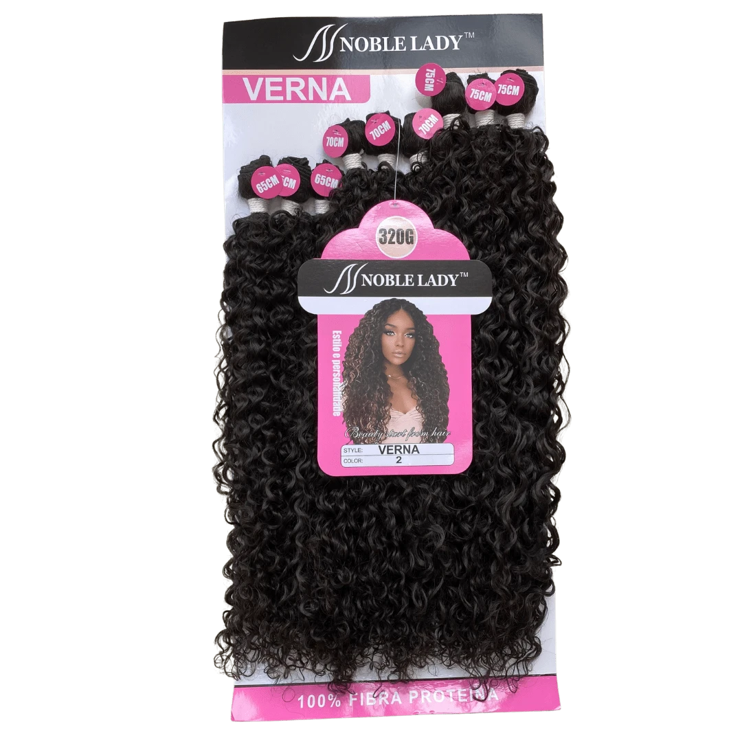Cabelo Cacheado para Entrelace Verna Noble Lady Fibra de Proteína 75cm - 9 telas- 320g - Dark Brown - Visão 1