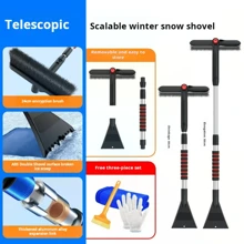 Pelle à neige multifonction amovible, grattoir et brosse pour pare-brise de voiture, outil d'enlèvement de neige et de glace pour l'hiver
