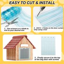 Transparent PVC Pet Door Curtain, Easy To Cut And Install, Windproof, Warm, Dust-Proof, Easy To Clean, Replacement For Dog House/Cat Bed