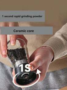 1pc Manual Grinder, Spice Grinder, Freshly Grind Coffee Beans, Black Pepper, Sichuan Pepper, Seasoning Bottle, Kitchen Tool, Color Random