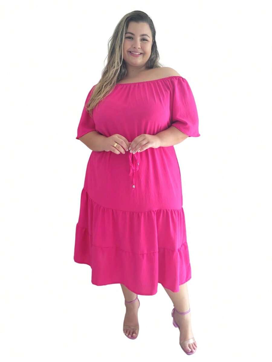 Vestido Plusize Ciganinho Midi  Modinha Verão Moda Evangelica