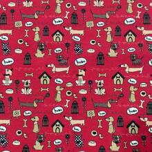 Acqua Decor Waterproof Fabric 1.40m Wide Sofa Cover, Cushion Cover - Pet Cachorro Fundo Vermelho - 查看 3