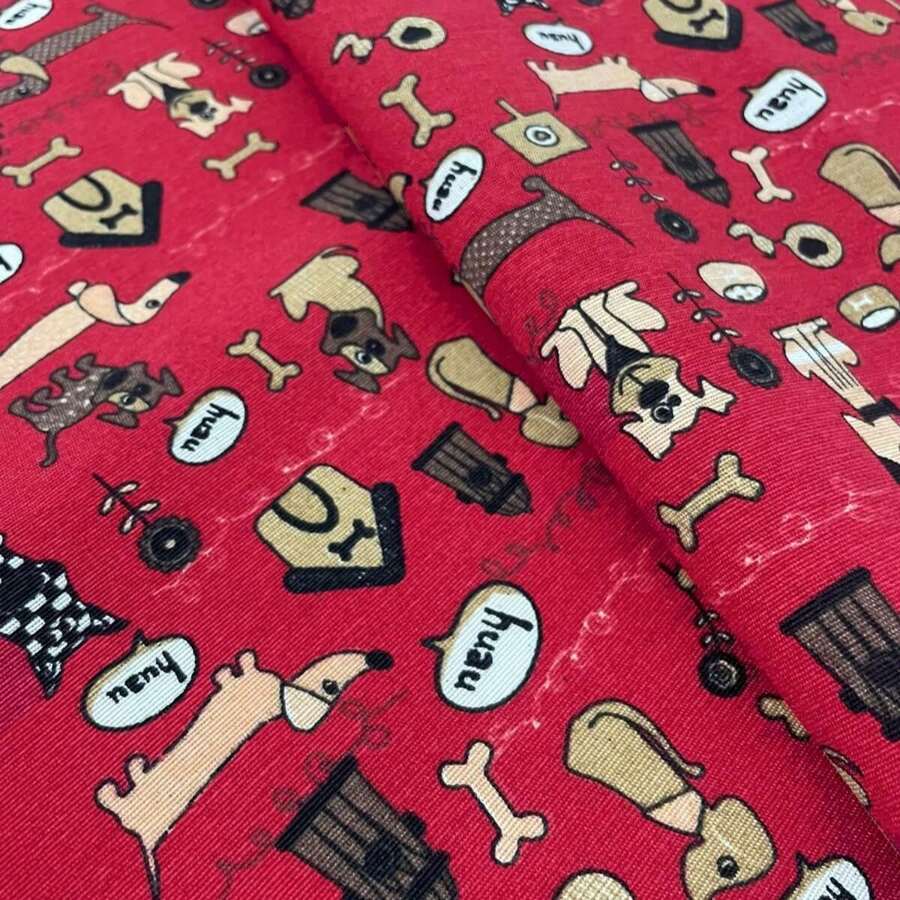 Acqua Decor Waterproof Fabric 1.40m Wide Sofa Cover, Cushion Cover - Pet Cachorro Fundo Vermelho - 查看 1