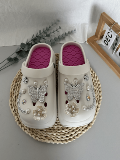 Women's Casual Cute Pattern Slippers, Increase Height, Versatile Comfortable Indoor Outdoor Fashionable Slip-On Sandals