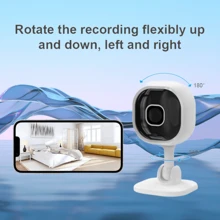 1 pièce Mini caméra blanche haute définition, appel vocal bidirectionnel, vision nocturne, détection d'alarme en temps réel, visualisation en direct multi-utilisateur, enregistrement continu, convient pour la surveillance intérieure et extérieure, mini caméra espion