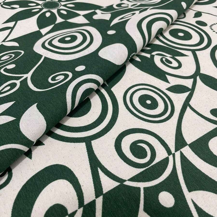 Acqua Decor Waterproof Fabric 1.40m Wide Sofa Cover, Cushion Cover - Floral Verde e Branco - 查看 1