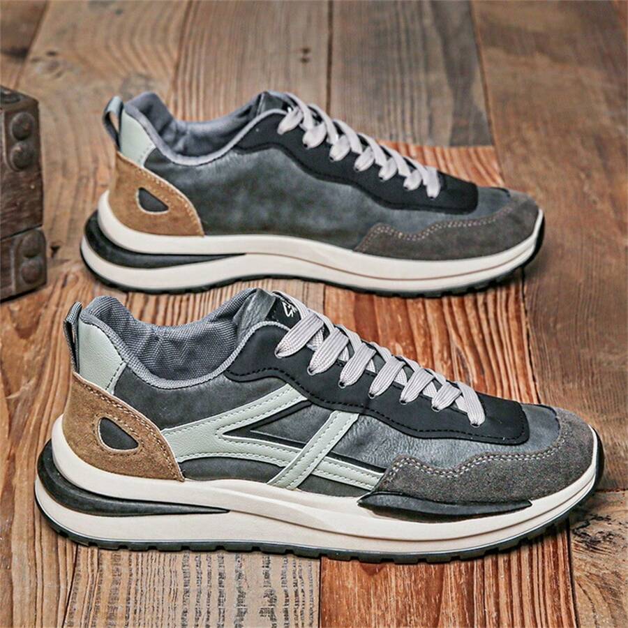 New Lightweight Men Shoes, Fashionable British Style Casual Leather Shoes, Men Outdoor Sports Casual Shoes For All Season