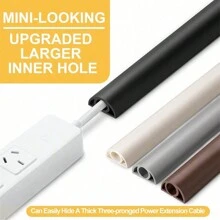Cable extendido de 100 cm/39,4 pulgadas, protector de cable de piso para cables y prevenir tropiezos, protector de cable de piso de PVC oculto, diámetro de ruta interna: 0,8 cm/0,3 pulgadas - Multicolor - Ver 1