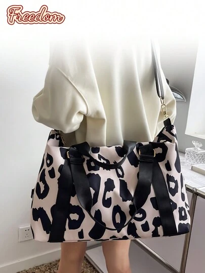 Freedom Bolsa de entrenamiento con patrón de leopardo bolsa de equipaje de viaje de gran capacidadgimnasio deportivo bolsa de viaje portatil durante lanoche con bolsa humeda impermeable compartimentobolsa de equipaje de moda El mejor regalo para tufamilia en Navidad