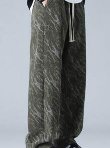 男士休闲满版印花抽绳腰户外长裤（春/夏）