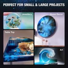 1000/500/200/100ml Crystal Clear Epoxy Resin Kit, 1:1 AB Epoxy Resin Glue,Self-Leveling & Bubble-Free, UV-Resistant For DIY Projects, Coating, Jewelry Casting, Art, River Table,Beginner's Choice - Multicolor - View 8