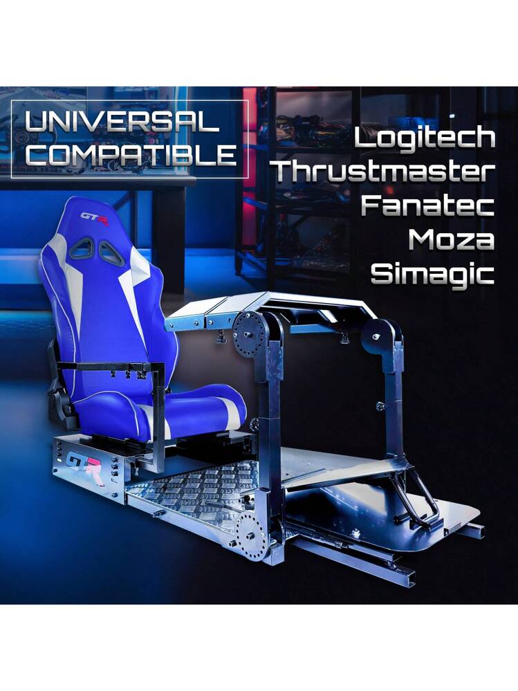 GTR Simulator GTA-Pro Racing Simulator Cockpit Silver Home Workstation ...