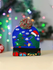 Christmas Hat With LED Light Christmas Gift Wholesale - 深藍雪人 - 查看 2