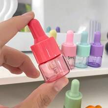 1 Set de 5 piezas de Botellas Cuentagotas de Vidrio, Capacidad de 5ml, 10ml, 15ml y 20ml, Botellas Vacías para Aceites Esenciales, Sueros, Gotas para los Ojos, Rellenables, Artículos Esenciales de Viaje - Multicolor - Ver 3