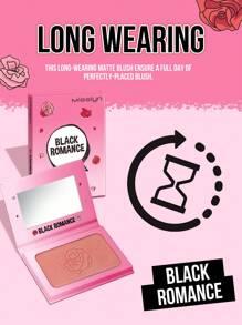 Misslyn 黑色浪漫腮红，闪光粉腮红，持久，丝滑质地，高色素，腮红，轻盈，闪光哑光或闪光效果，易于混合，轻松发光和无缝混合，自然外观，略带闪光的玫瑰粉色，玫瑰粉色，轮廓化妆盘腮红，纯素，无残忍 - Romantic Roses - 查看 6