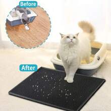 Cat Litter Mat With Gift Double Layer Waterproof Pet Litter Box Mat Non-Slip Sand Cat Pad Washable Bed Mat Clean Pad Products - Pink - View 3