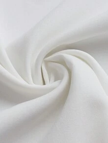 Top ample décontracté à ourlet asymétrique en couleur unie en mousseline de soie, pour femmes grande taille, respirant, pour le printemps/été 2025 - Blanc - Voir 5