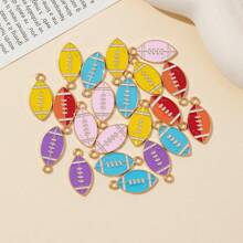 10 pièces Pendentifs de style sport à la mode assortis (football, basket-ball, rugby, badminton) pour réaliser soi-même des boucles d'oreilles, colliers et autres accessoires de bijouterie