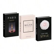 2pcs/3pcs Foldable Decorative Fake Books, Simple Decor Book Props For Model Room Best Gifts Birthday - Multicolor - View 3